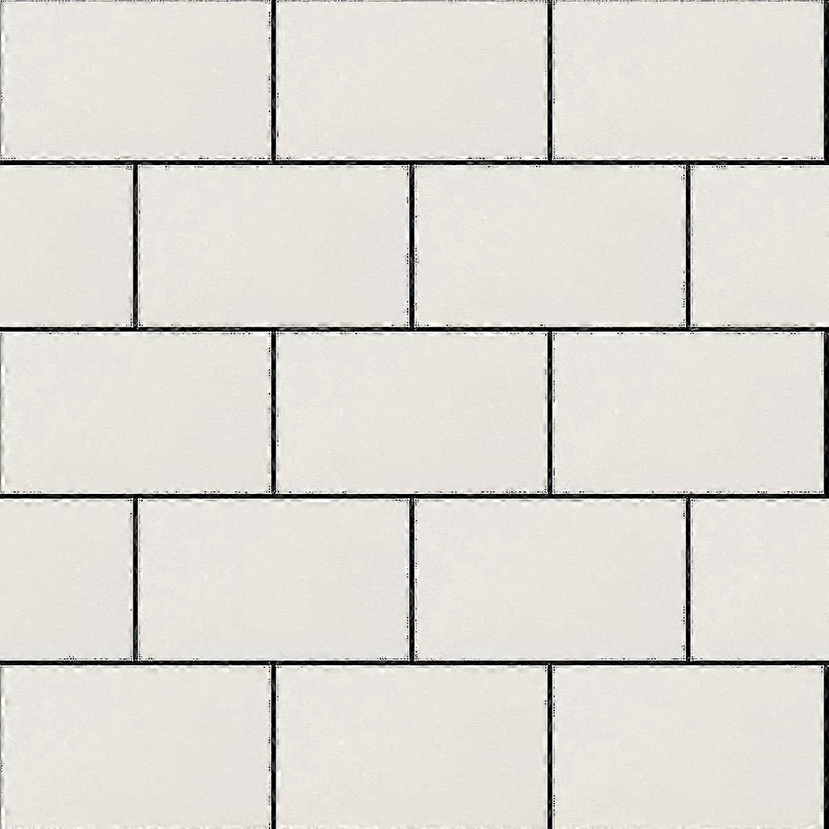 Subway Glossy Tile Wallpaper White -