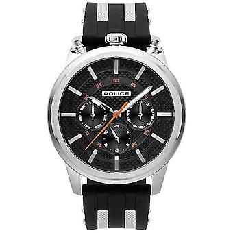 Politie Upside Quartz analoge man horloge met siliconen armband R1451299001