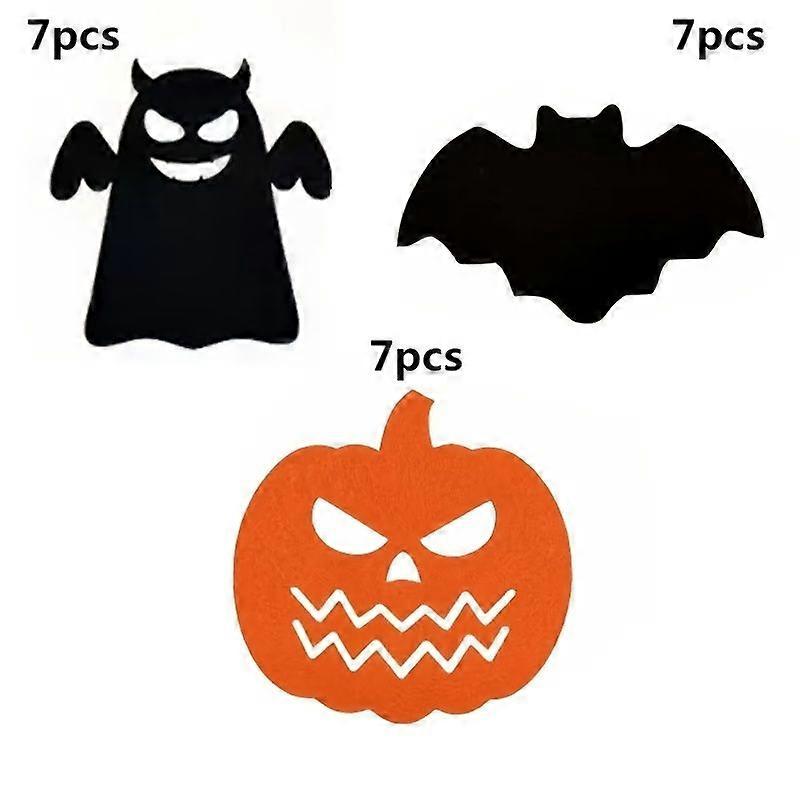 Felt Bat Placemat Black Orange Pumpkin Mat