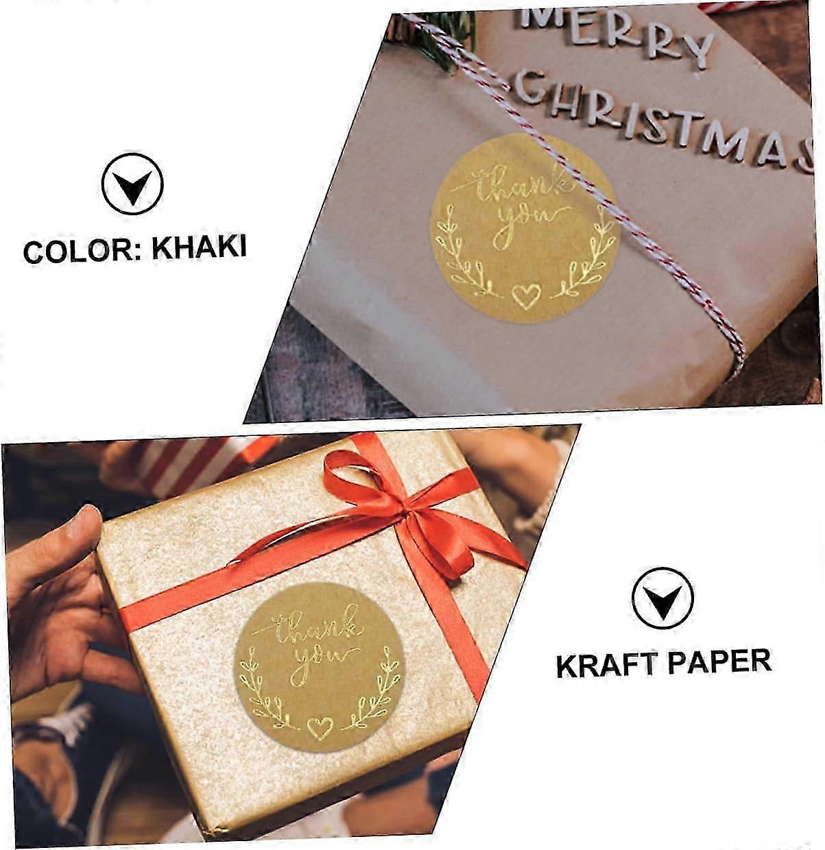 Round Kraft Thank You Labels