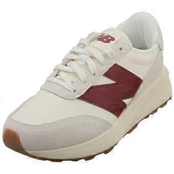 Sapatilhas de Moda Unissexo New Balance 370 em Branco Borgonha
