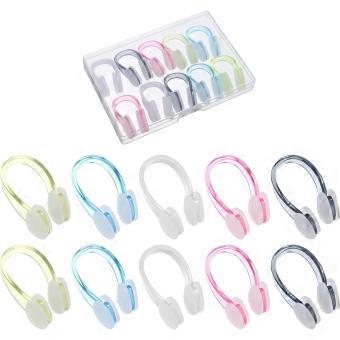 Swimming nose plugs, 12-pack, waterproof, multi-color, suitable for diving, swimming, etc.