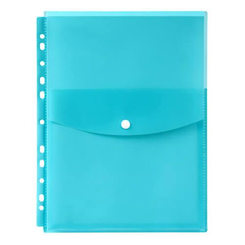 Marbig Top Opening with Button Closure Binder Translucent Poly Pockets A4