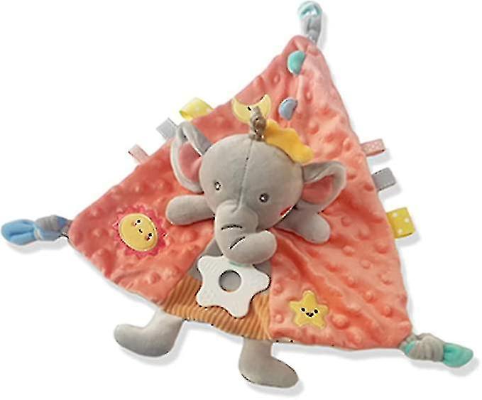 Baby Blanket With Stuffed Animal - Baby Lovey Security Blanket With Ribbon&rattle - Elephant Plush B