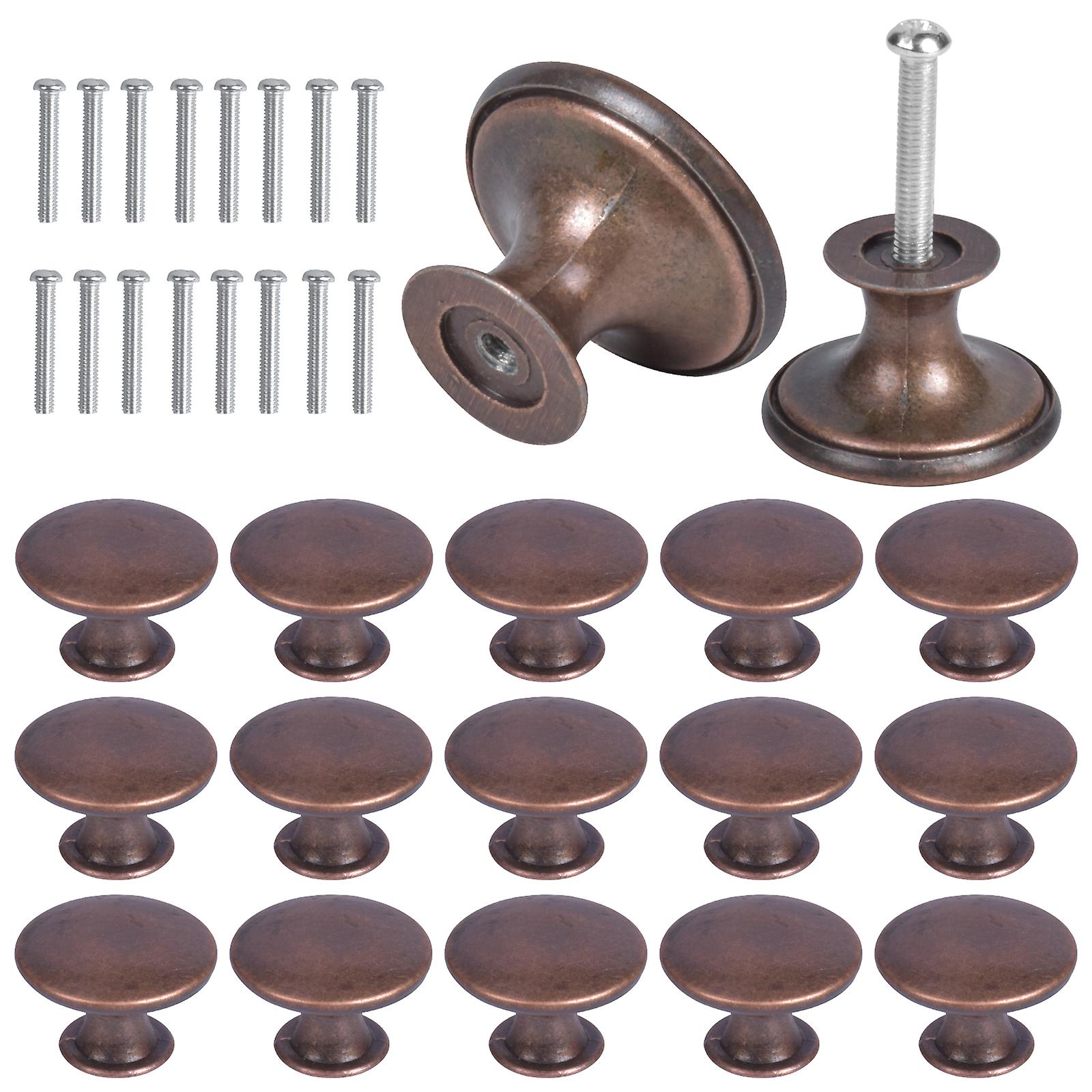 16pcs Cabinet Knobs 30mm Round Vintage Drawer Knobs For Cupboard
