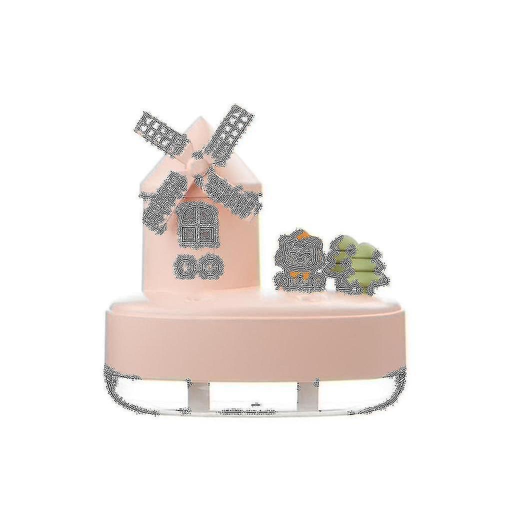 650ml Humidifier Diffuser Usb Double Spray Nozzle Wireless Diffuser Led Light Music Box Pink