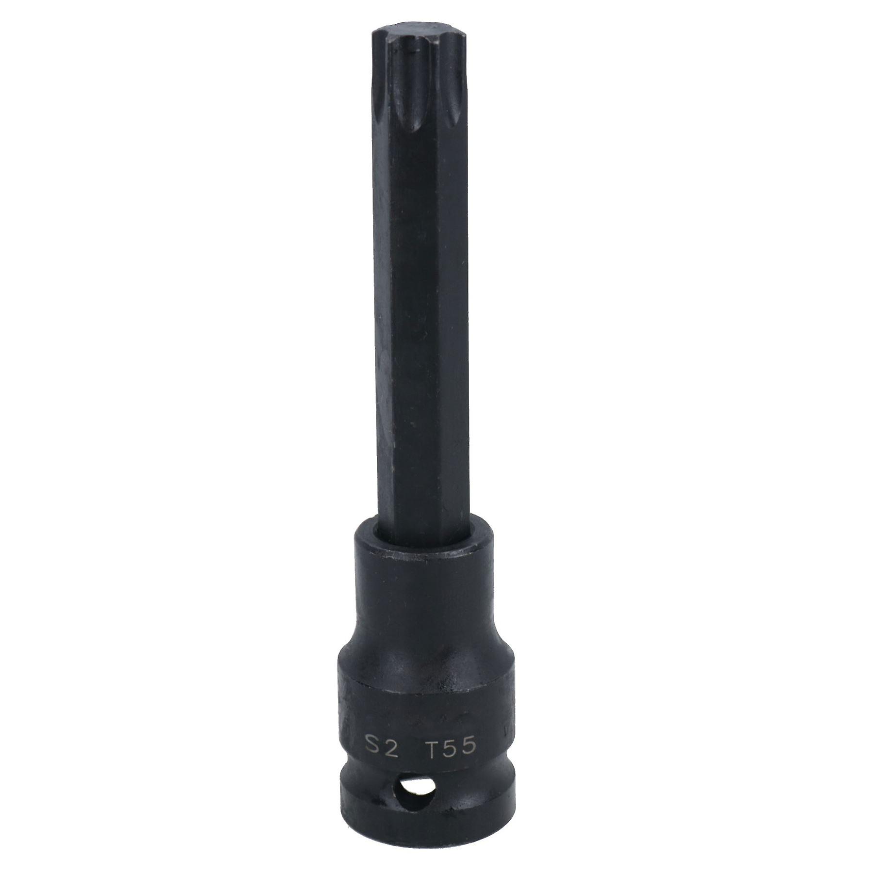 T55 1/2in Drive Deep Impact Impacted Torx Star Male Socket 100mm Long