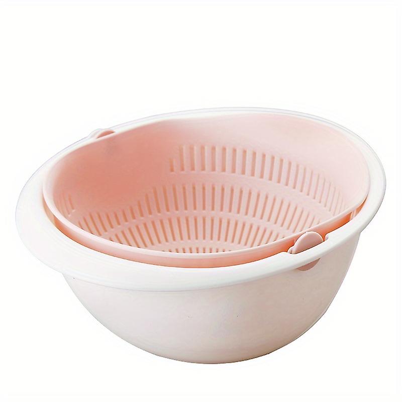 Effortlessly Wash And Store Your Produce With Our Double Drain Basket Bowl - Rotating Drainer And Vegetable Cleaning Colander Tool For Kitchen Pasta