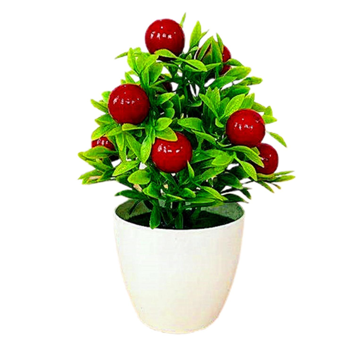 Artificial Fruit Bonsai Mini Orange Pomegranate Tree Windowsill Decor Plastic Courtyard Simulated Pl