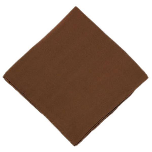 Michelsons of London Plain Silk Handkerchief - Brown