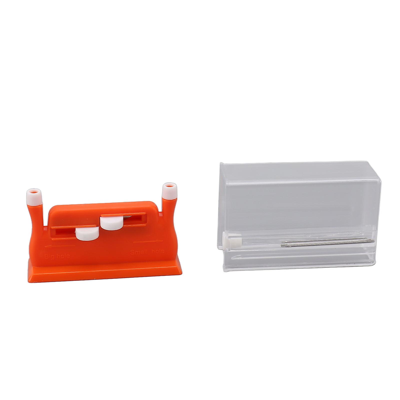 Automatic Needle Threader for Hand Sewing, Automatic Threading Device with 5 Needles for Elderly, Utility, Cross Stitch, Orange