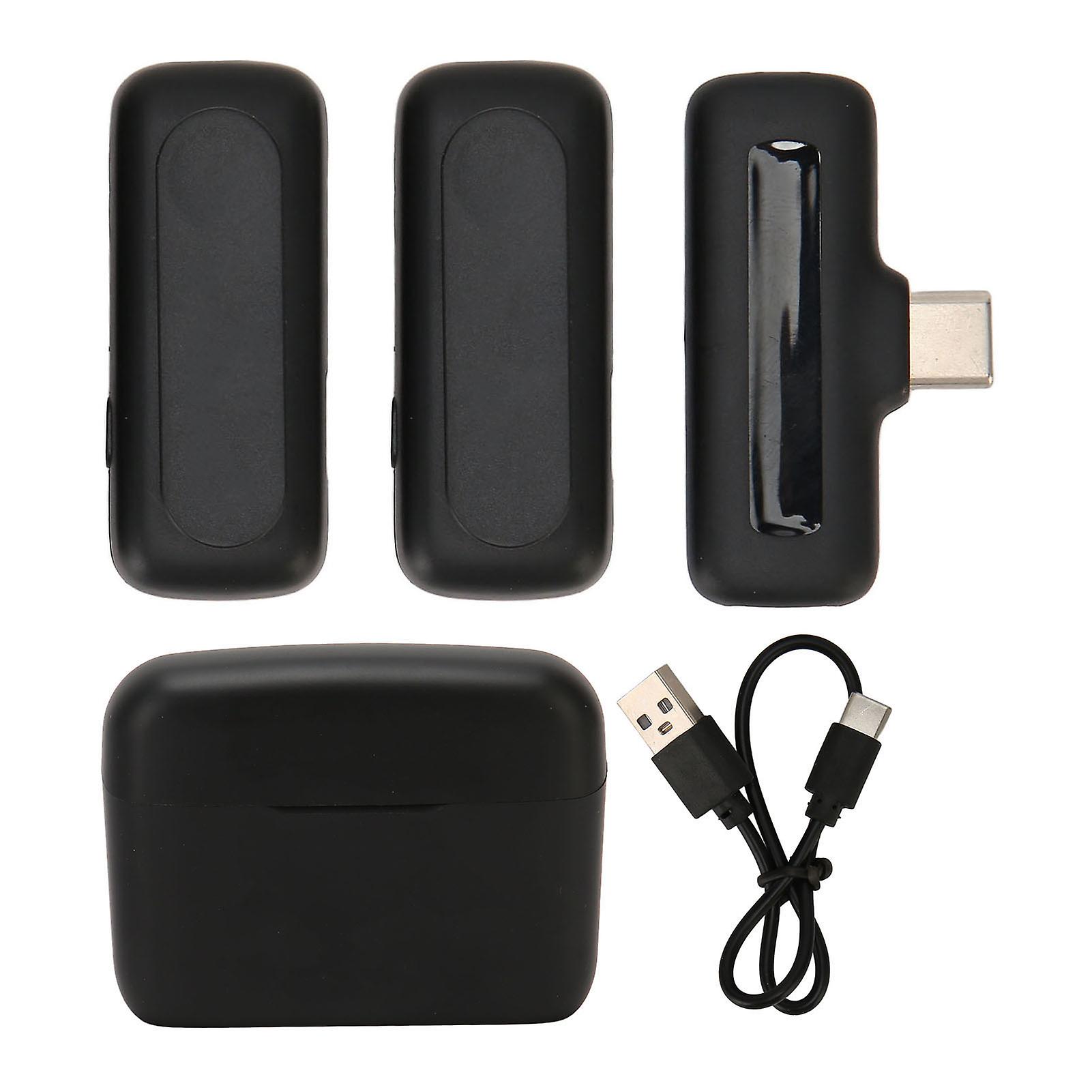 Wireless Lavalier Lapel Microphone 1 for 2 Mini Noise Cancellation Clip On Microphone for Interview Live Streaming