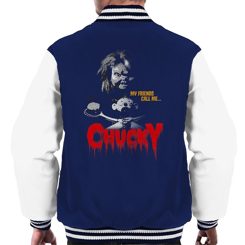 Chucky mine venner ring meg Chucky menn ' s Varsity Jacket