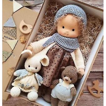 Handmade Waldorf Doll, Handmade Knitted Doll Handmade Plush Doll, Christmas Waldorf Doll, Christmas Birthday Gift Girls