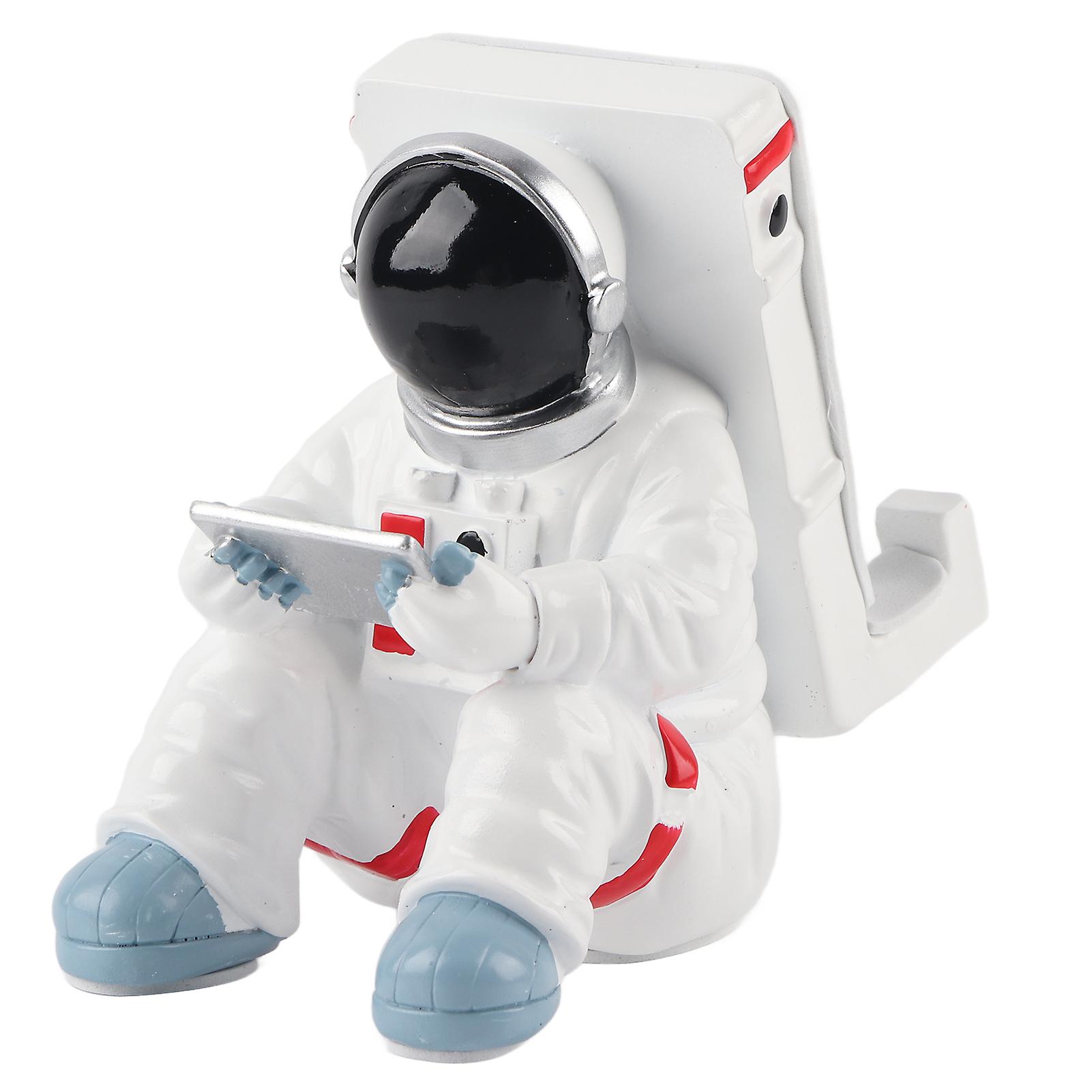 Resin Astronaut Phone Stand: Multi-Function Mobile Holder for Desktop Display
