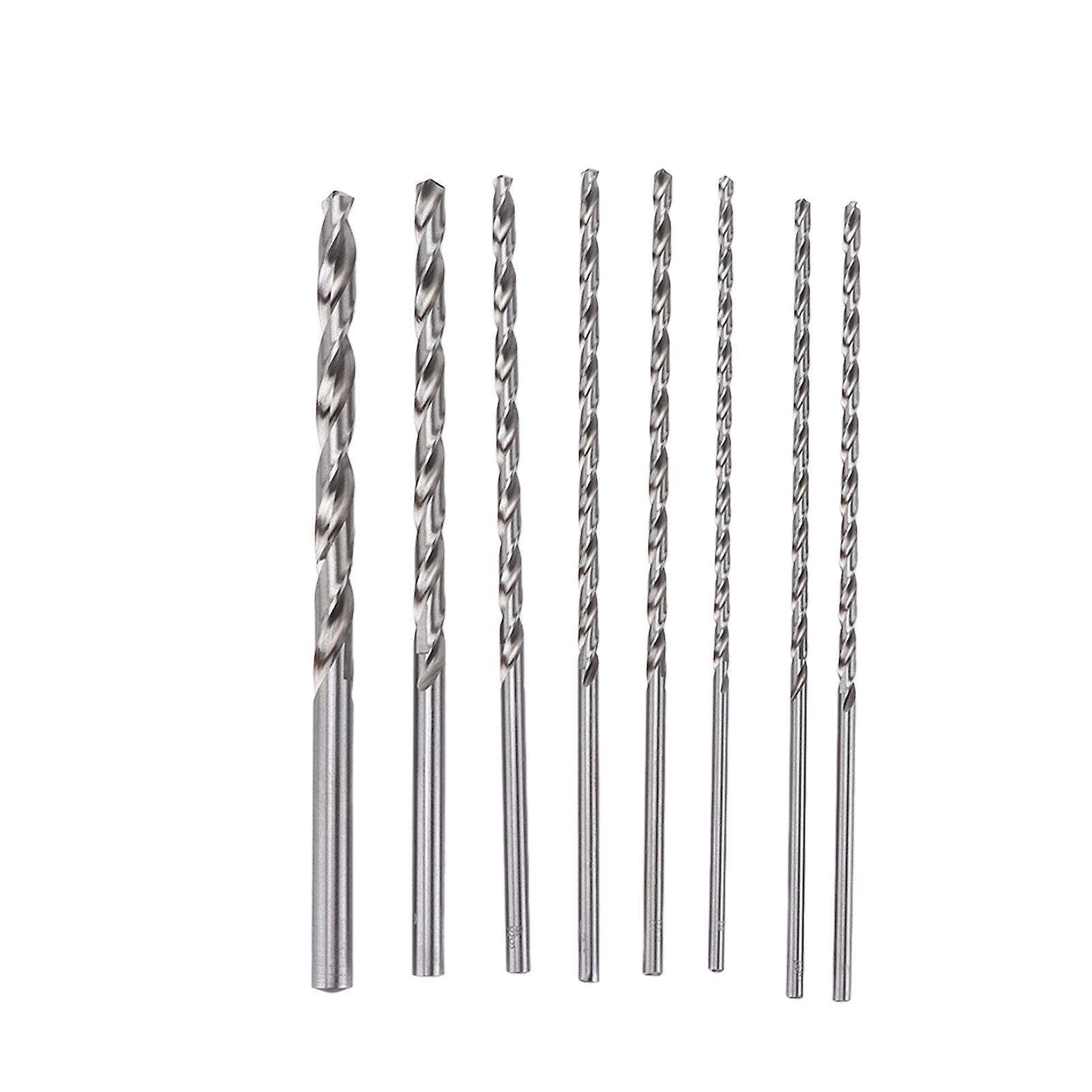 8Pcs Twist Drill Bits HSS Hole Processing Metal Wood Rotary Tool Kit 4mm‑10mm Extra Long 200mm