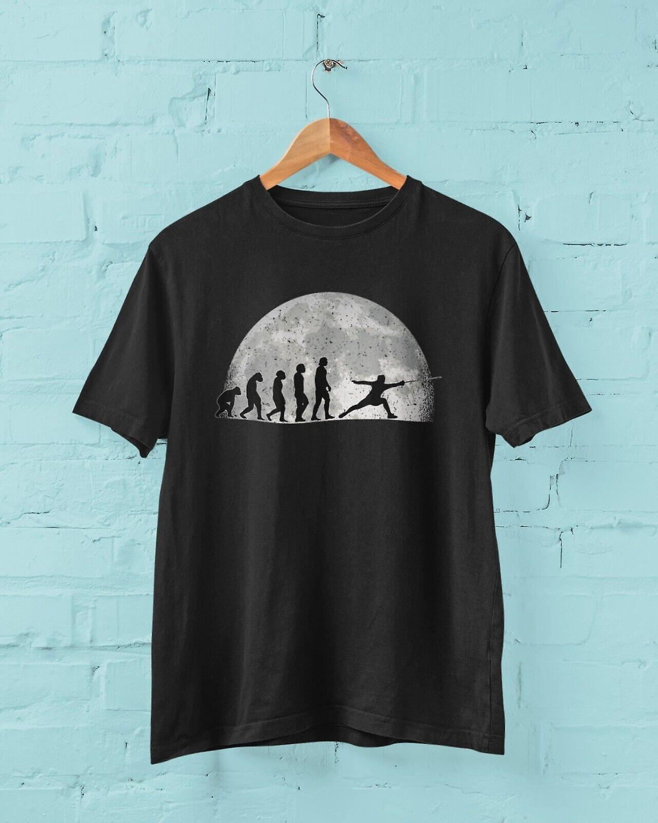 The Evolution Of Fencing T Shirt Allez En-garde Ape To Man Darwin Design Bout