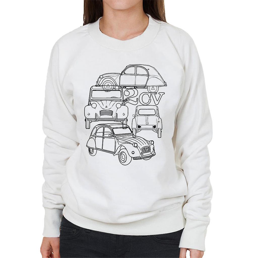 Citroen 2CV Black Angle Montage Women's Sweatshirt