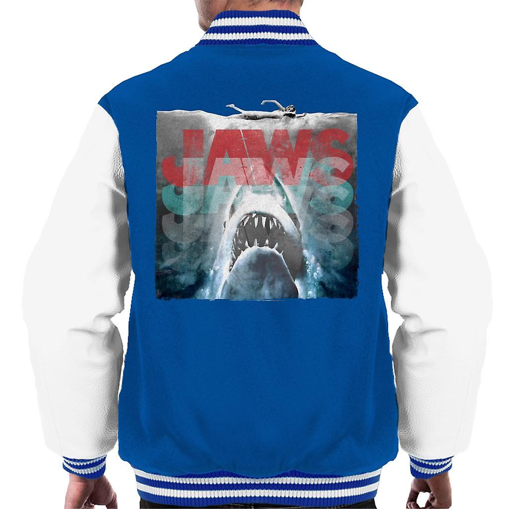 Jaws Layered Text Logo Men's Varsity Jacket