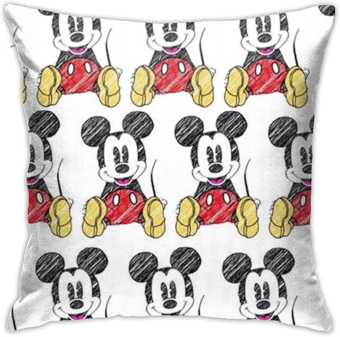 Throw Pillow Covers Mickey Mouse Pillowcase Cushion Case for Sofa Bed Chair Home Decor(18x18 Inch) AA-3640