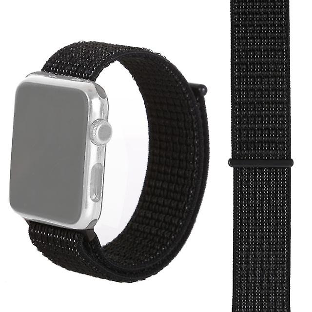 Nylon watch band with Magic Stick For Apple Watch series 3 and 2 and 1 38 mm (nightfall black)