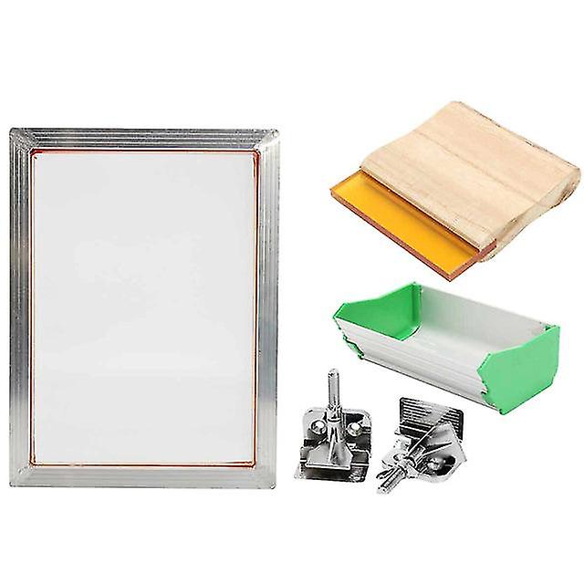 5Pcs/set A5 Screen Printing Kit Aluminum Frame+hinge Clamp+emulsion Coater+squeegee Screen Frame Printing Tool Parts