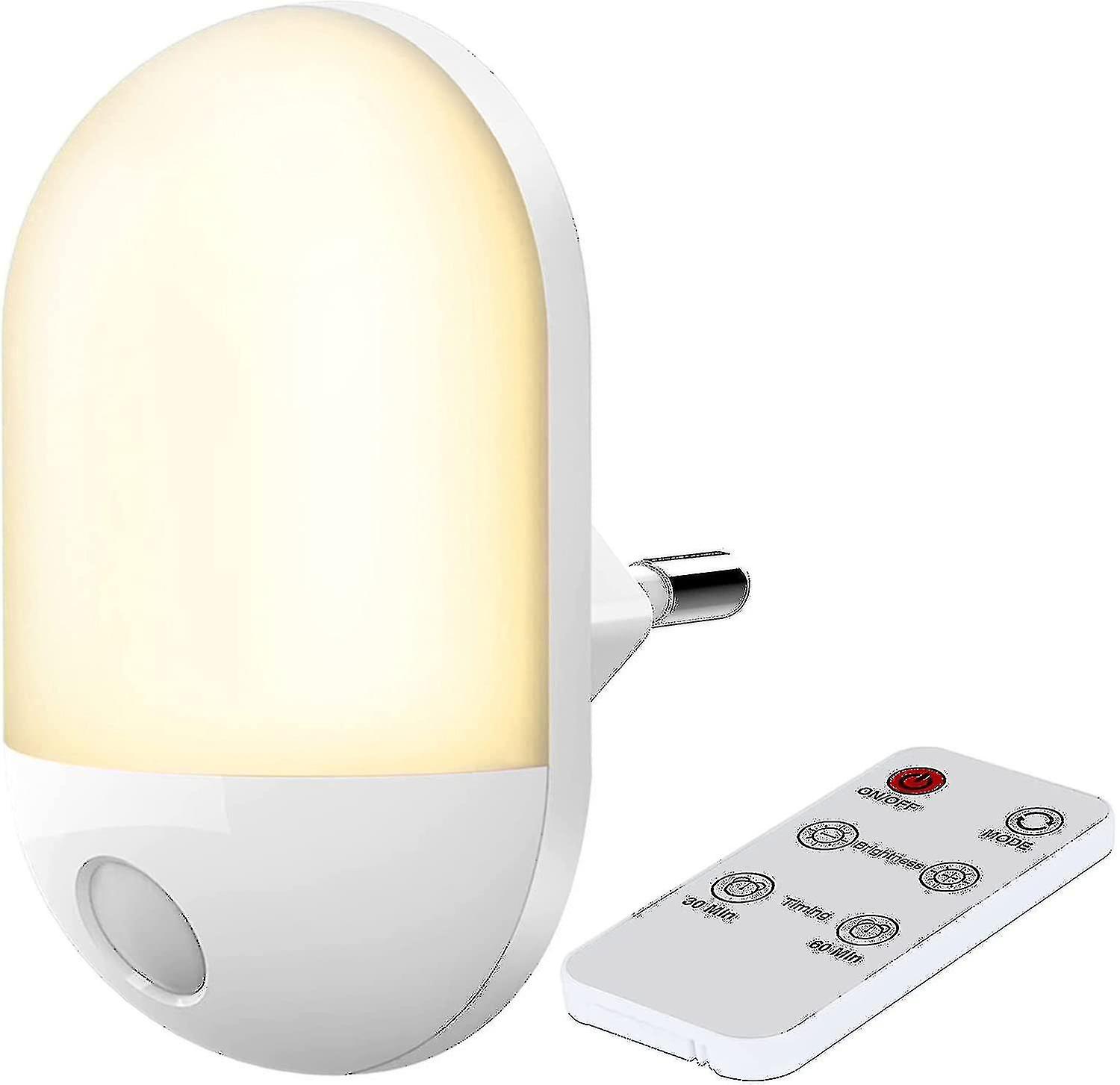 Led Night Light With Remote Control, Baby Night Light With Timer, Warm Light And White Light, 3 Adjustable Brightness, Wayfinding Child Night