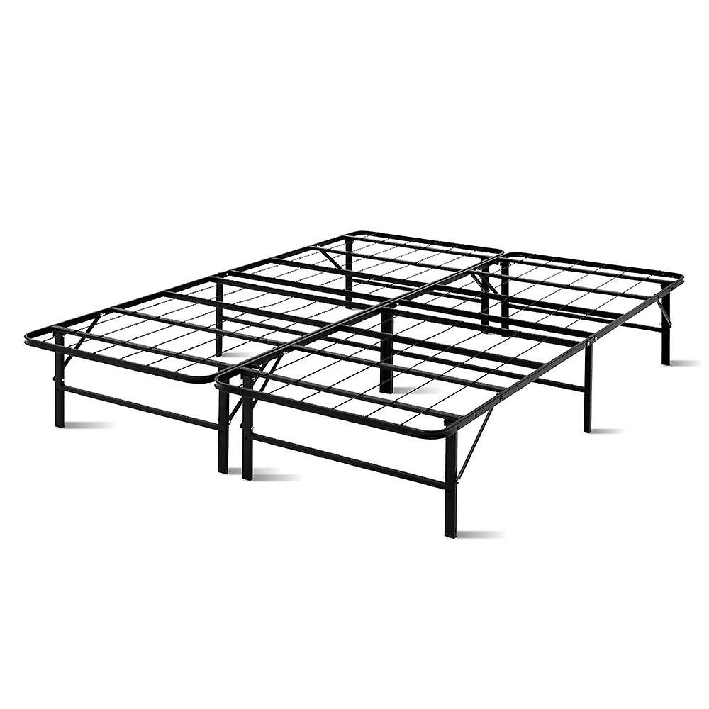 Artiss Folding Queen Metal Bed Frame Black Queen Bed Frames