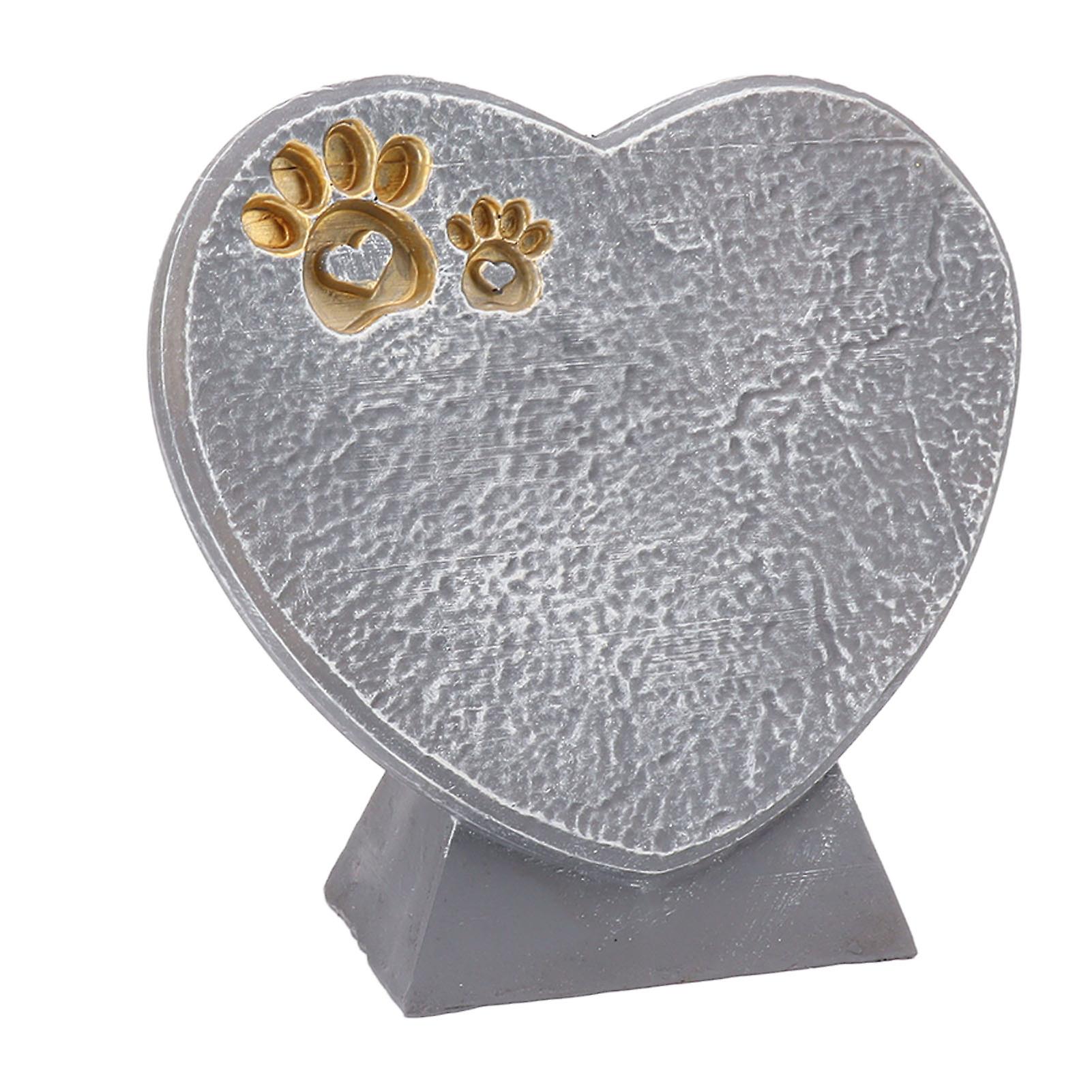 على شكل قلب شاهد القبر DIY الراتنج الأليفة التذكارية ستون في الهواء الطلق فناء الديكور الحلي الدائمة روك رمادي