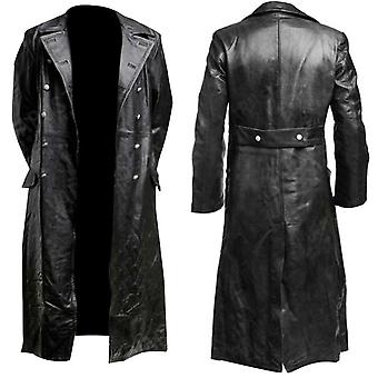 Officer Coat – Black RSH LeatherCraft Men's German WWII Classic Officer Black