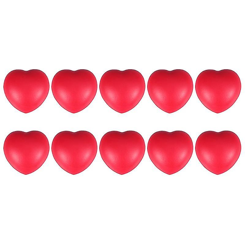 10pcs Red Heart Stress Balls