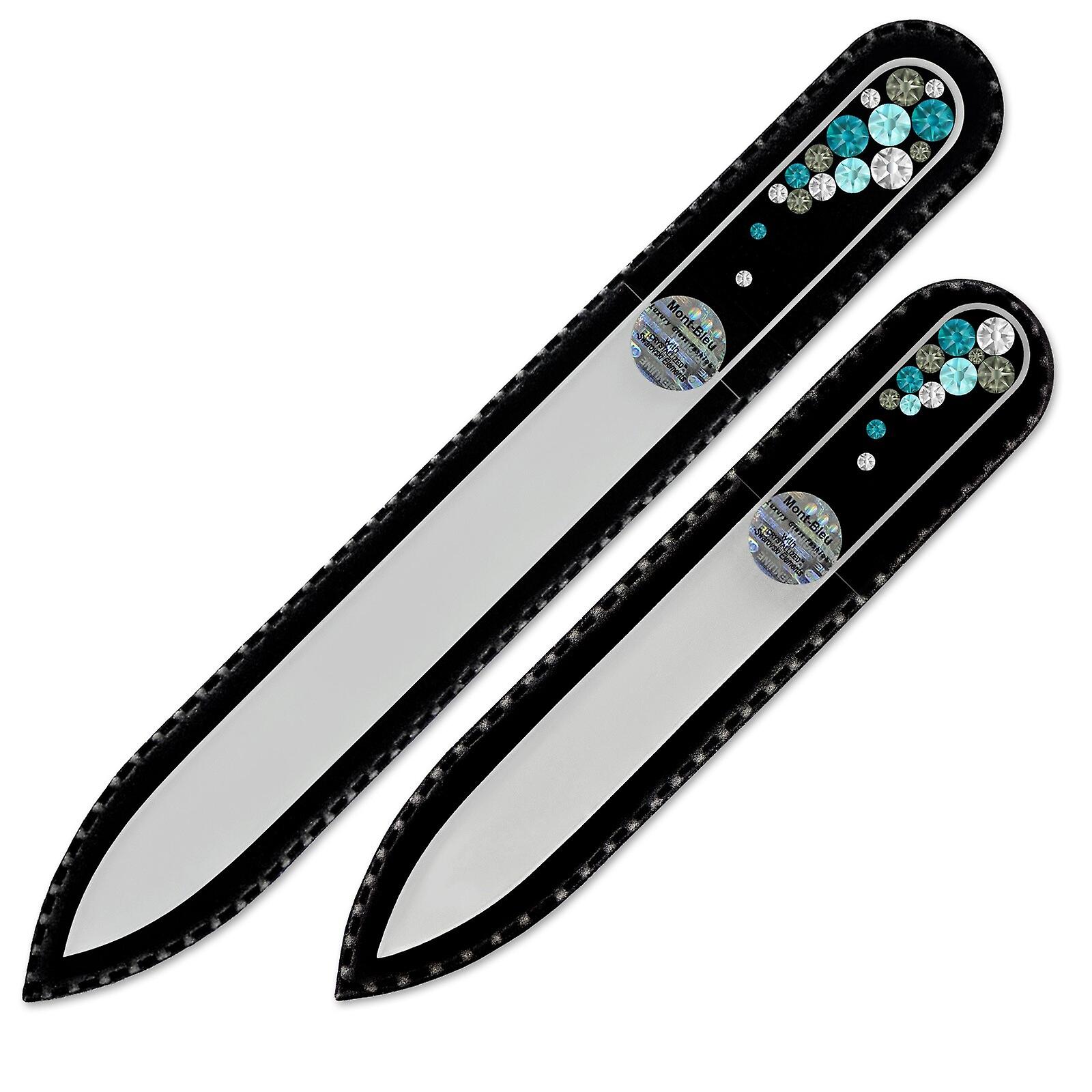 Set of 2 Czech Glass Nail Files with crystals B-MS - Turquise