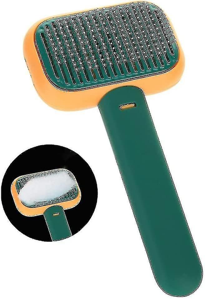 Pet comb brush (orange green) (1 piece)