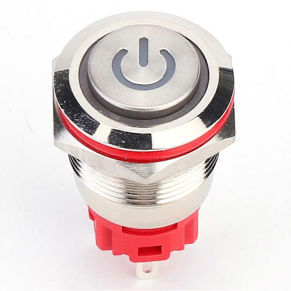 Διακόπτης DC9~30V 19mm 1NO 1NC μπουτονιών μετάλλων μόνος κλειδώνοντας διακόπτης με το ανοικτό κίτρινο (υψηλός επικεφαλής μόνο κλειδώνοντας τους λαμπτήρες δύναμης δαχτυλιδιών)