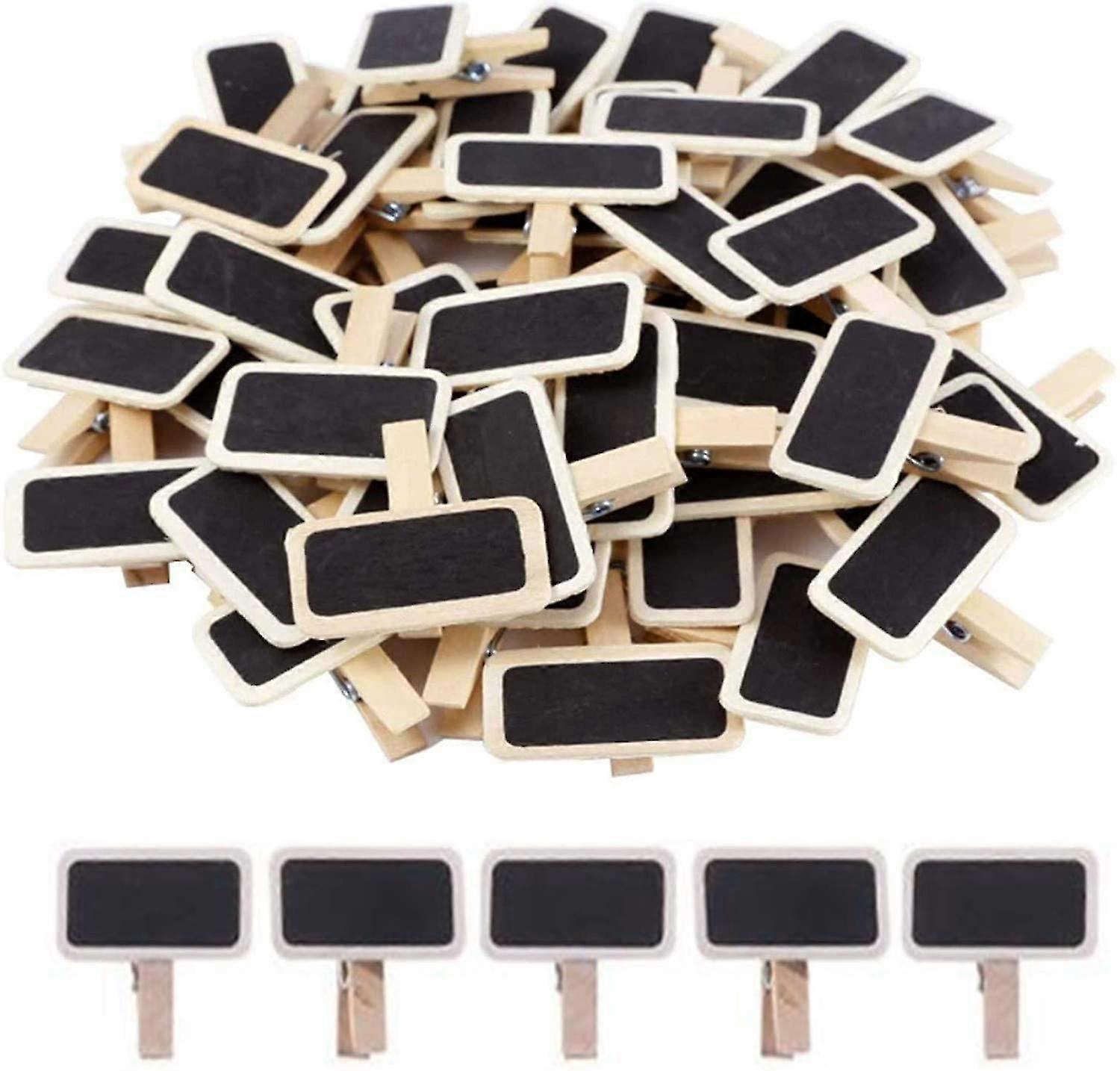 50 Pack Mini Note Houten Blackboard Paper Clips