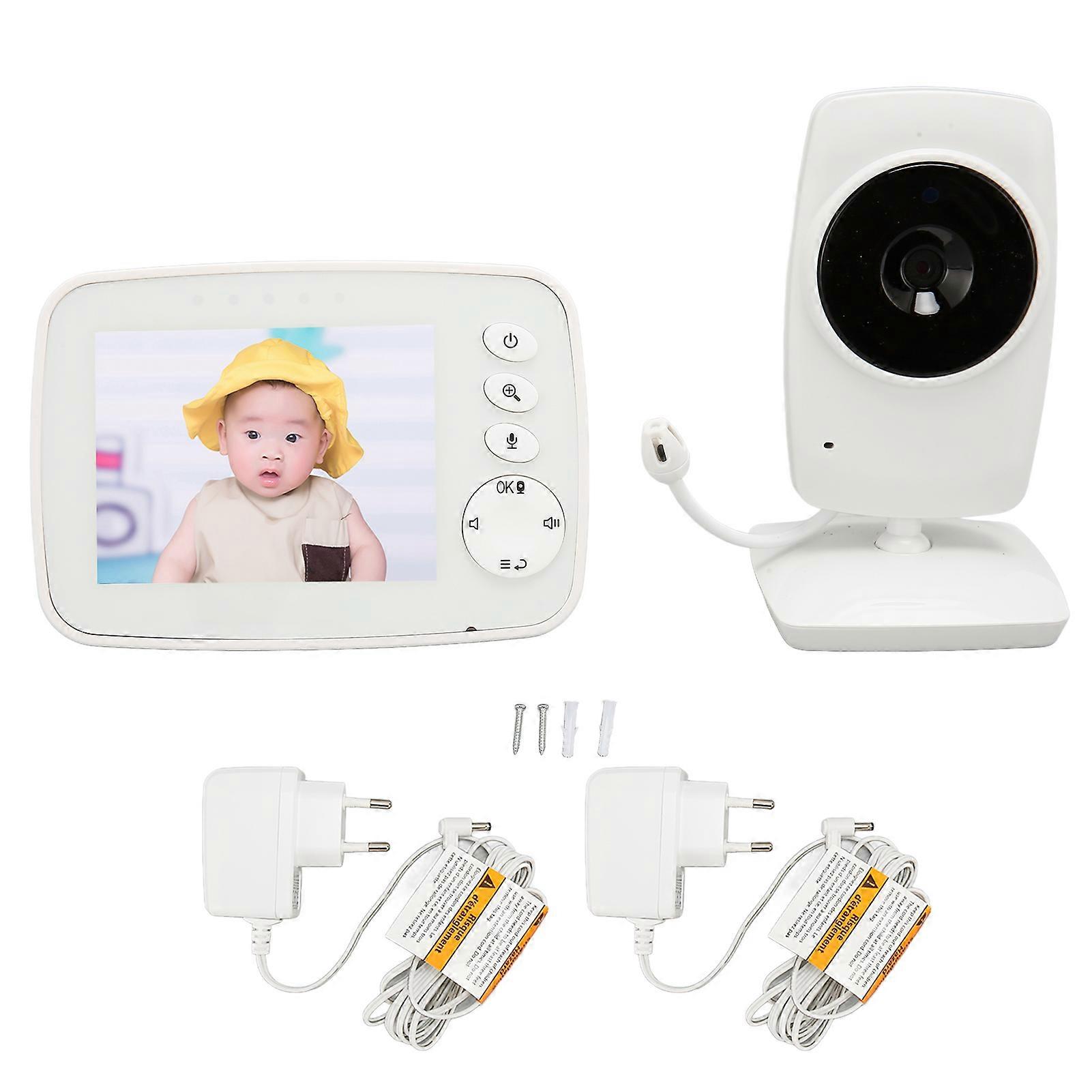 Baby Monitor With Camera And Audio Hd 1080p 3.2inch Display Night Vision Two Way Talk Wireless Video Baby Monitor 100240v Eu Plug