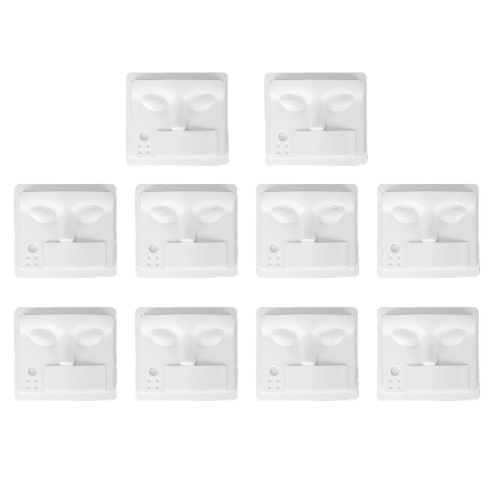 10pcs Eyelash Extension Mannequin Head Three In One Practice Eyelash Grafting Face Bottom Support Display Board
