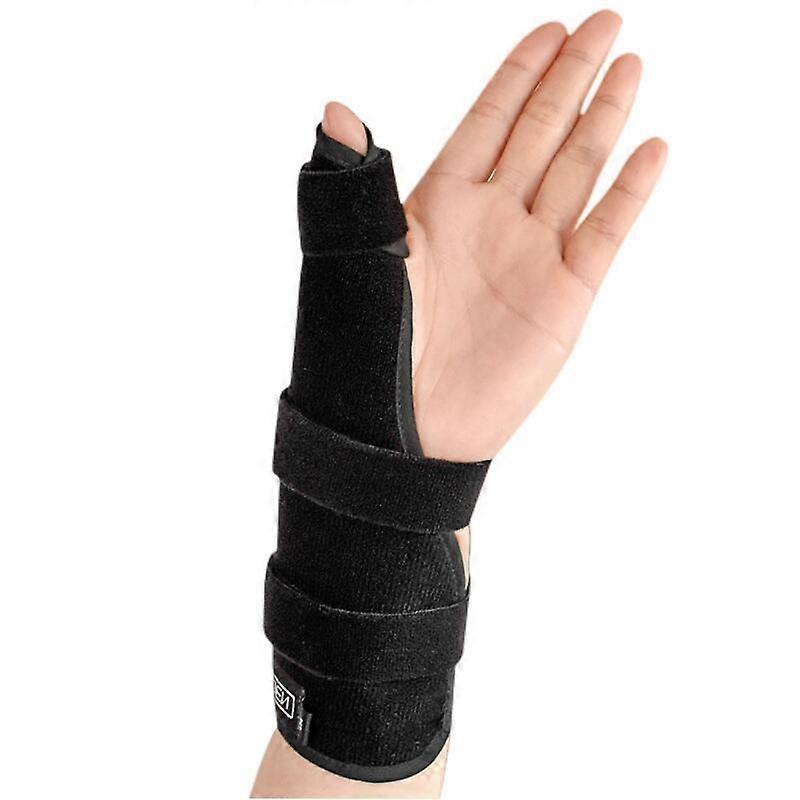 Wrist Thumb Support with Moldable Metal Splints &amp; Adjustable Removable Straps Trigger Thumb Spica Splint Stabilizer Hand Wrap