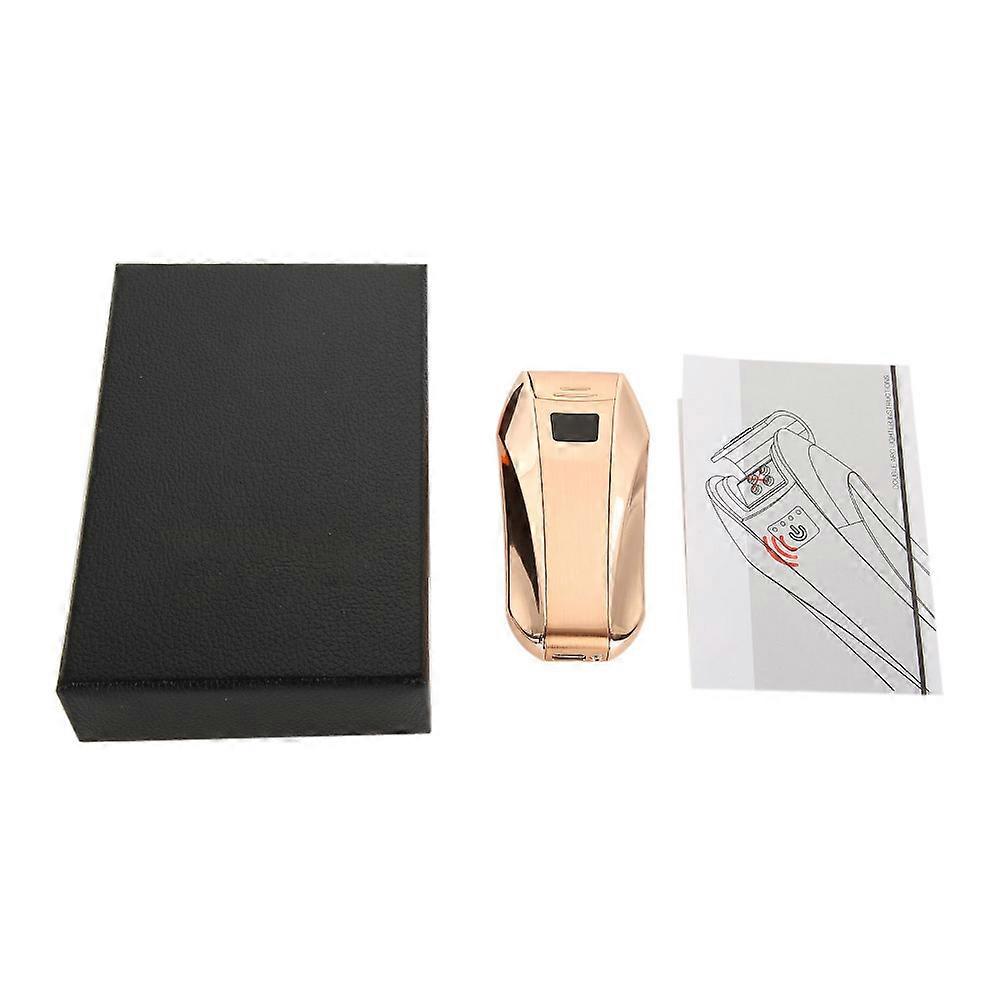 Isqueiro à prova de vento recarregável USB tipo sensor de impressão digital Power Display dourado