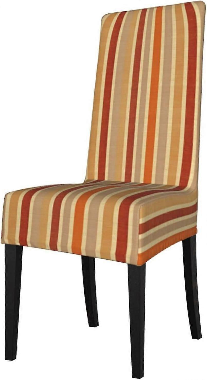 أغطية كرسي غرفة الطعام أغطية برتقالية بيج خطوط طباعة أغطية واقي كرسي بارسونز ، غطاء مقعد مضاد للاتساخ لغرفة الطعام ، كرسي ظهر مرتفع Cov