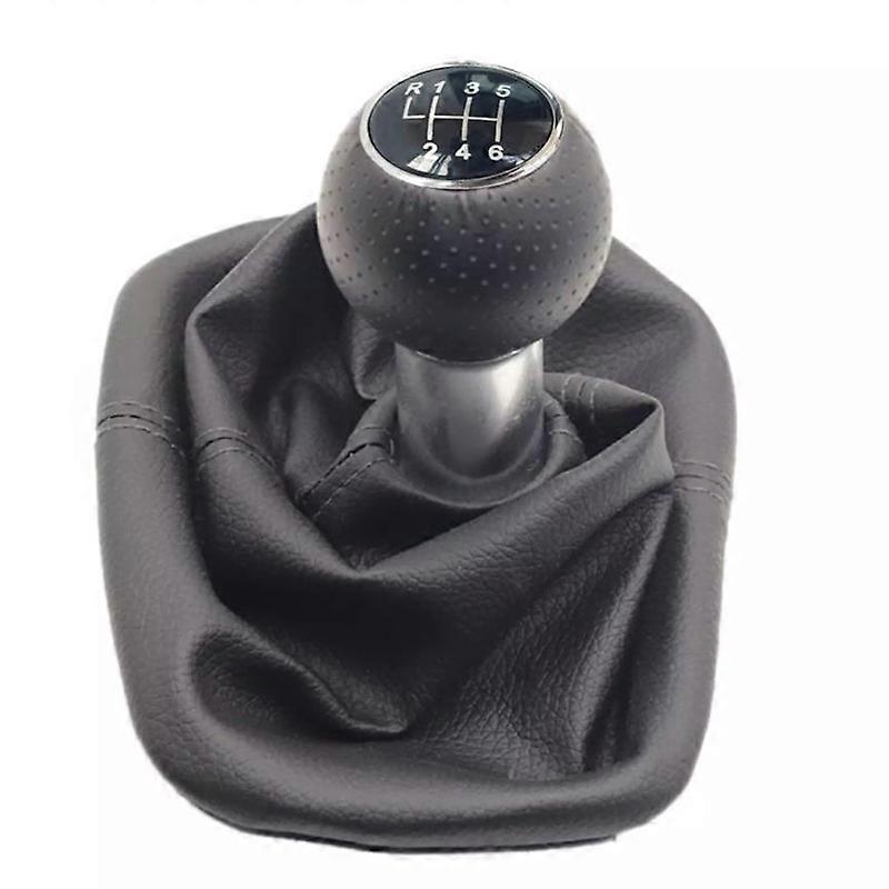 6 Speed 12mm Gear Shift Knob Lever Shifter Gaiter Boot for Golf 4 IV MK4 R32 1999-2004 Black+Red