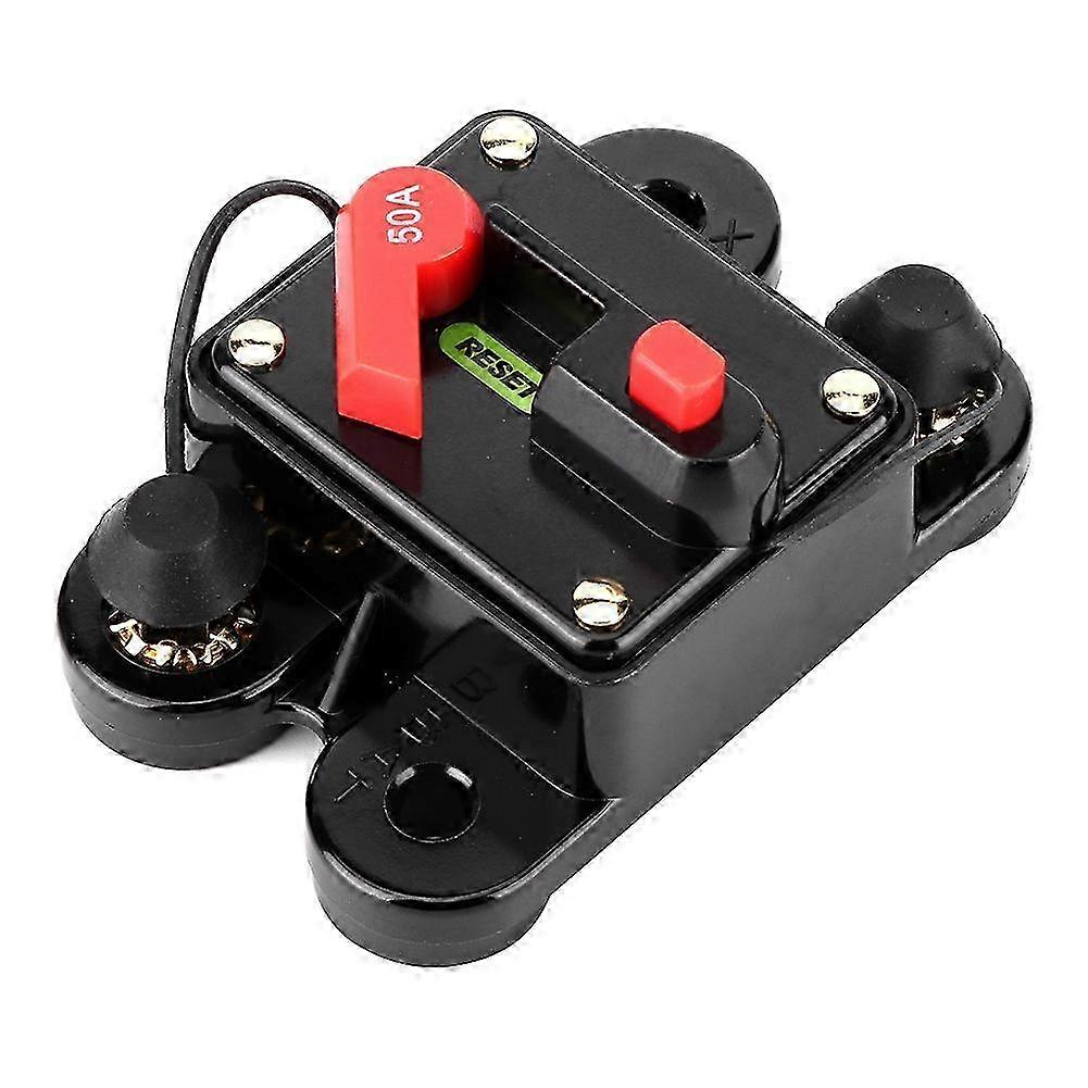 Car Audio Automatic Manual Reset Fuse Holder Circuit Breaker 12V 50A