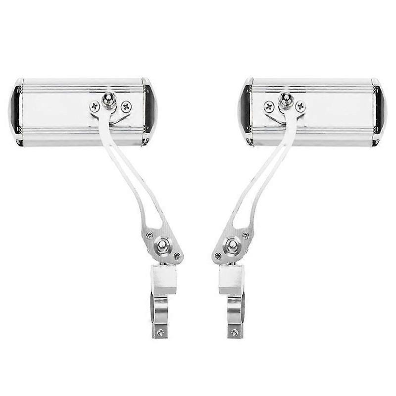 Silver 1 Pair Aluminum Bike Mirror, Universal Handlebar Adjustable Rearview Bicycle Mirror, Mirror