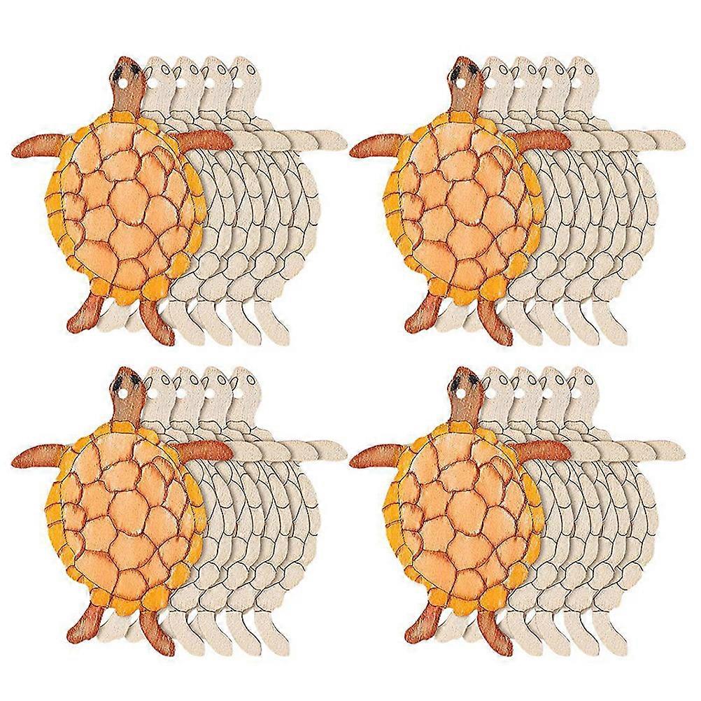 20Pcsキッズアートクラフトセット木製の海の動物の絵画キットおもちゃパーティーは、男の子の女の子のための創造性DIYギフトを支持します11