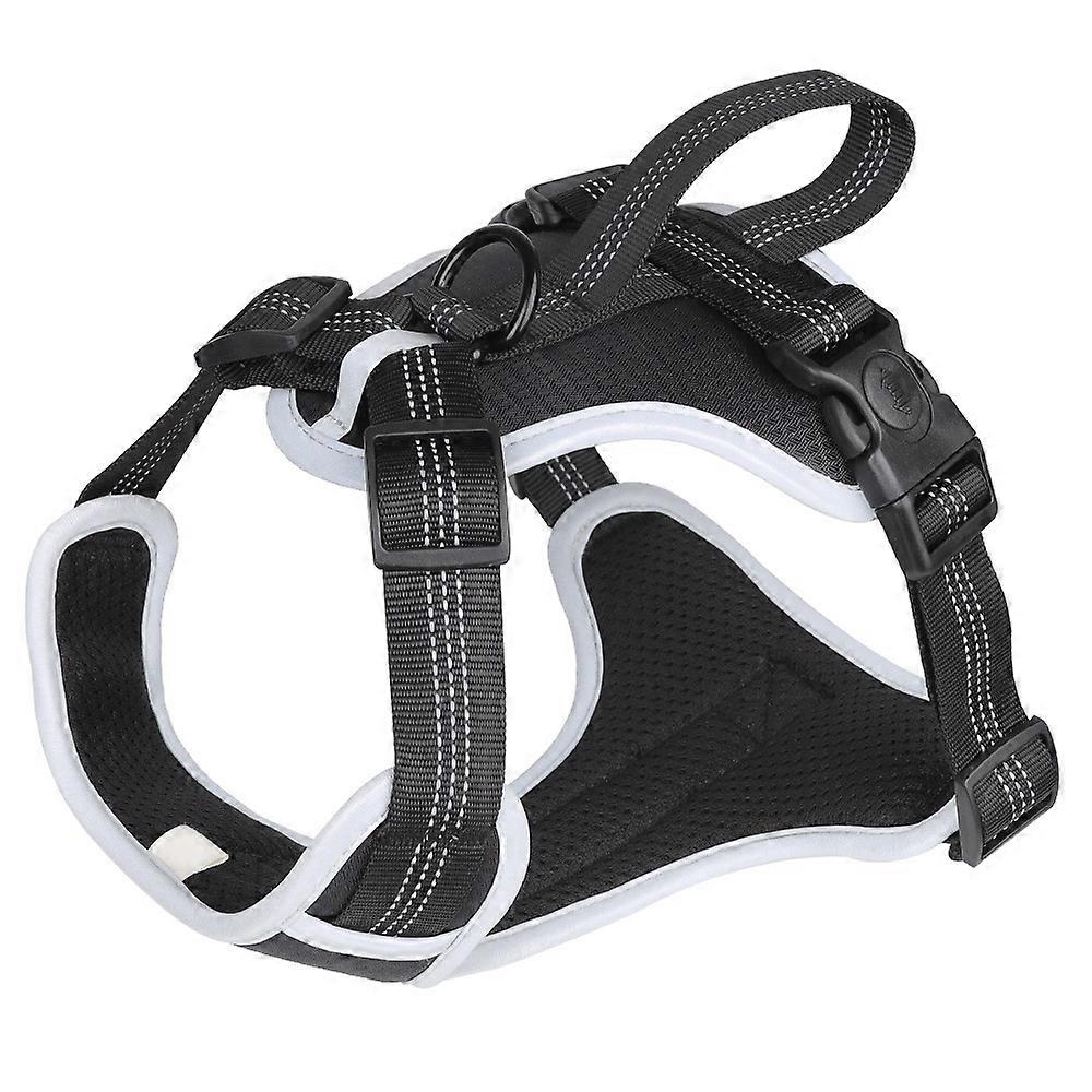 Reflective anti choking pet oxford vest with easy to control handle, suitable for walking training
