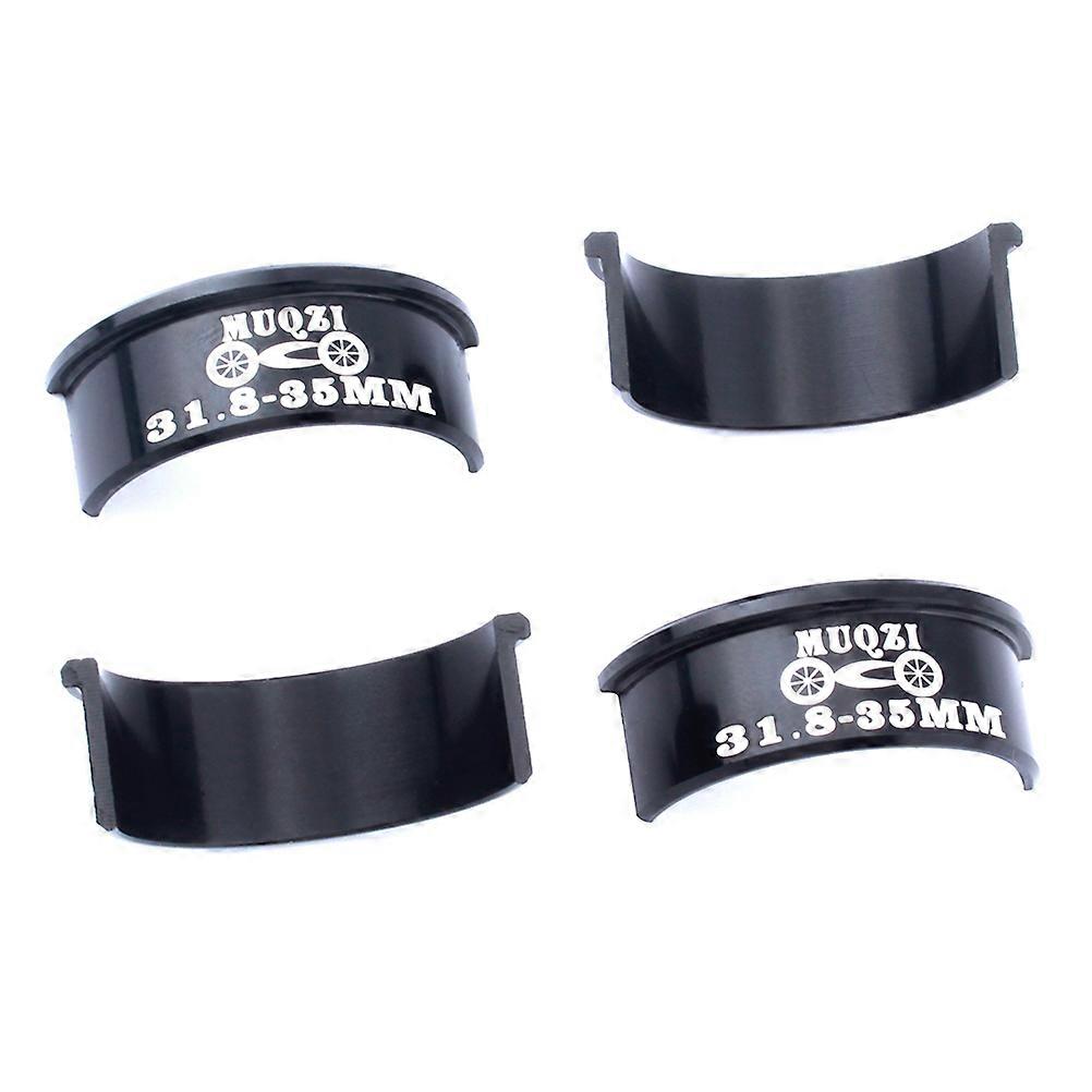 4 PCS/Set Handlebar Conversion Sheet Increase Shims Clamp 31.8mm to 35mm (Black)