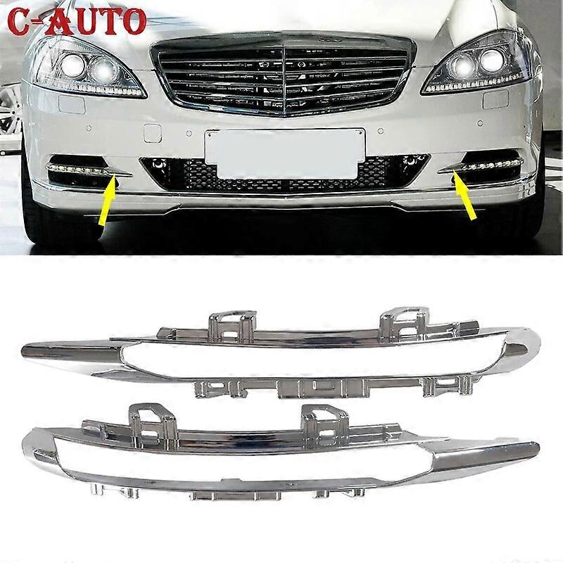 سيارة المصد الأمامي النهار تشغيل مصباح الضباب ضوء الكروم تقليم صب لمرسيدس Bnez W221 S350 S400 S450 S550 S600 2005-2013