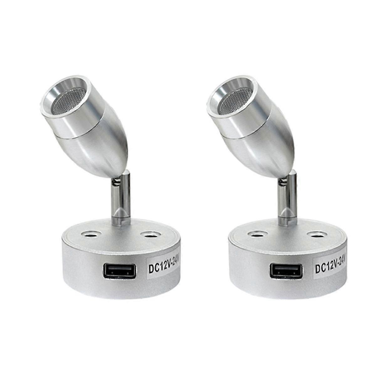 USB RV Lights Interior Reading Lamp LED Bedside Lamp 3W RV Wall Sconce Light Fixtures Rotatable Spo