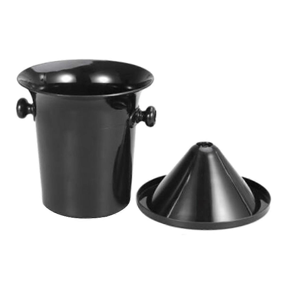 Wine Dump Black Plastic Wine Spittoon - Standard Size with Black Funnel Champagne Bucket