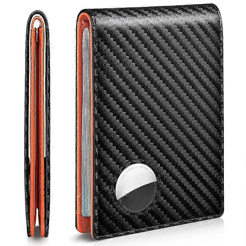 Wallet Carbon Fiber Airtag Men Wallets Credit Card Holder Wallet Purse Minimalist Wallet for Men Slim Black Wallet for Air Tag